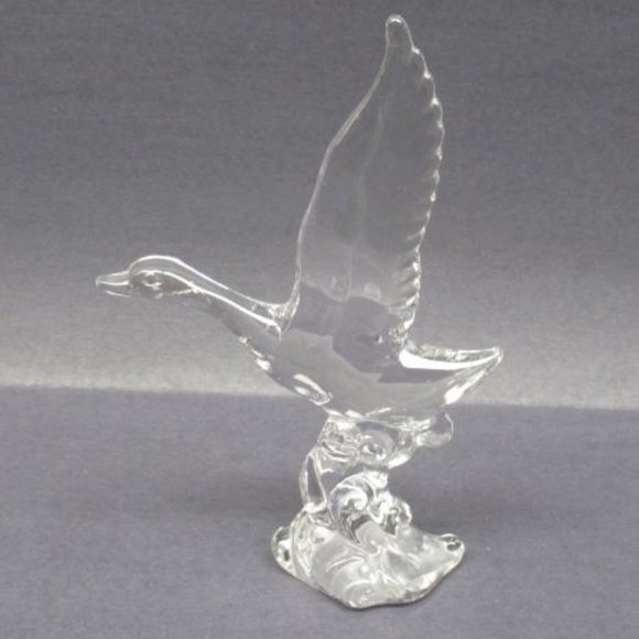 A. H. Heisey and Company Crystal MALLARD DUCK WINGS UP Figurine - Picture 1 of 5
